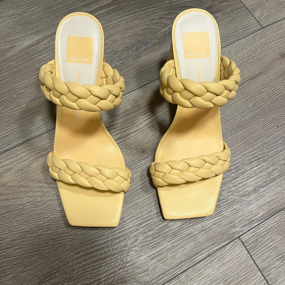 Yellow Block heels